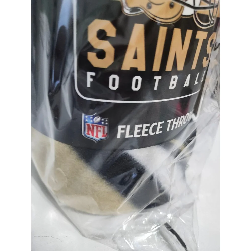 New Orleans Saints Fleeceh Throw Blanket Black Gold